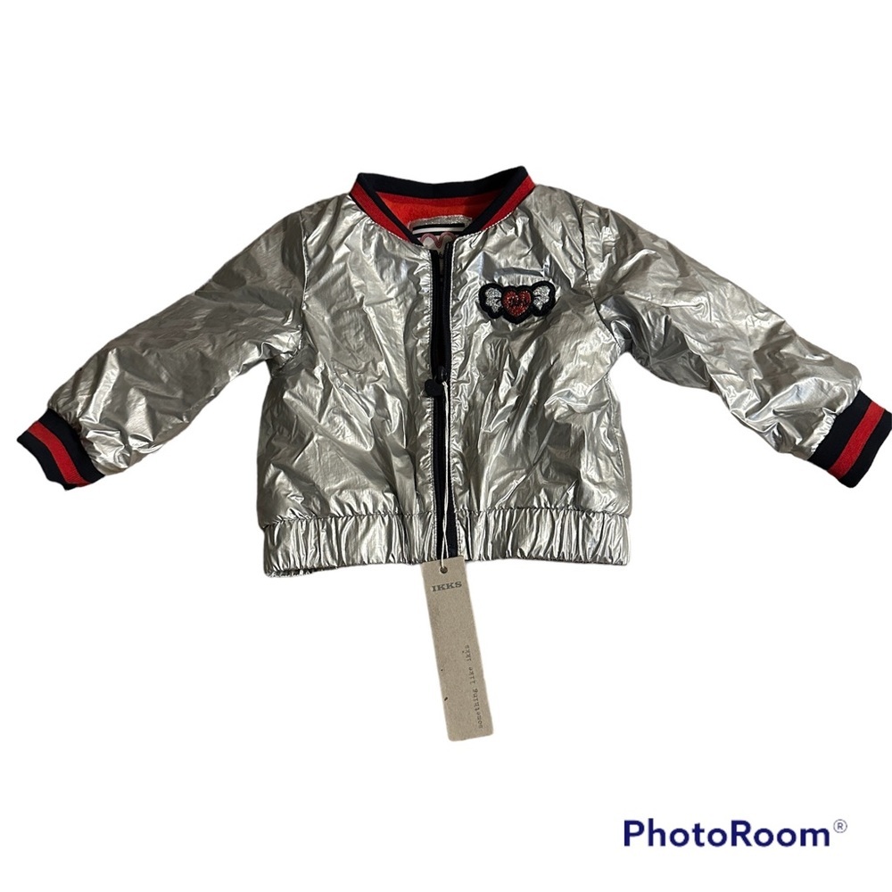 NWT IKKS BABY Metallic Silver Water Repellent Warm Jacket